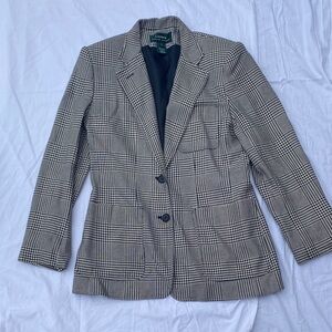 Ralph Lauren Black and White Checkered Blazer